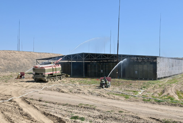 Крупные пожарные учения в Конаеве Крупные пожарные учения в Конаеве