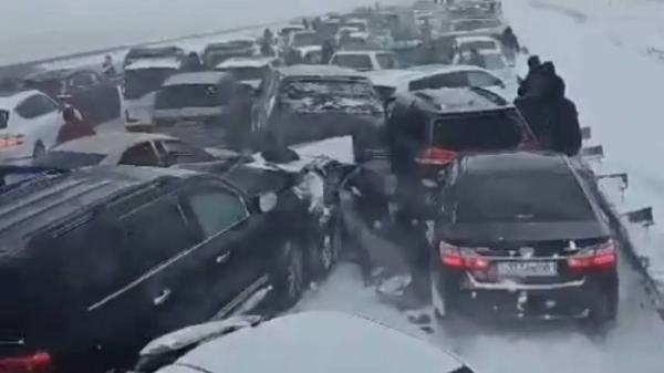 ДТП с 95 автомобилями по дороге в Астану: виновных ещё не определили