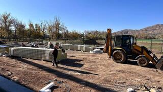 В Улытауском районе строится здание бассейна В Улытауском районе строится здание бассейна