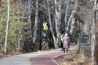 В Макинске завершается благоустройство городского парка