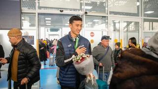 Восточноказахстанцы встретили победителя чемпионата мира в аэропорту Восточноказахстанцы встретили победителя чемпионата мира в аэропорту