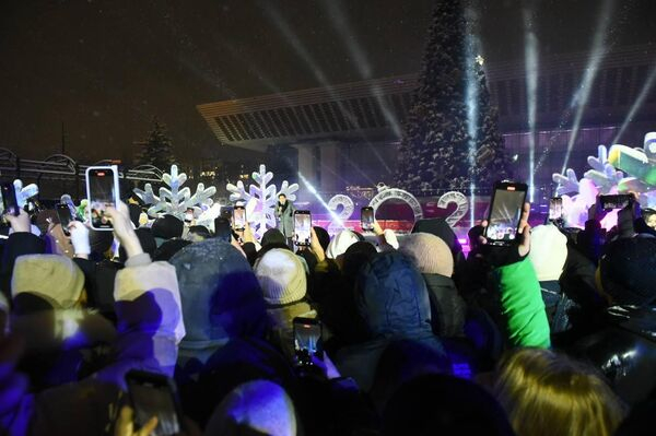 В Алматы зажгли главную новогоднюю елку