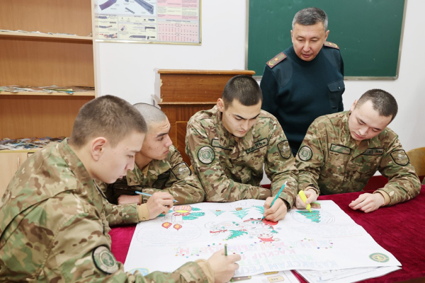 Личный состав Национальной гвардии отметил Новый год на боевом посту