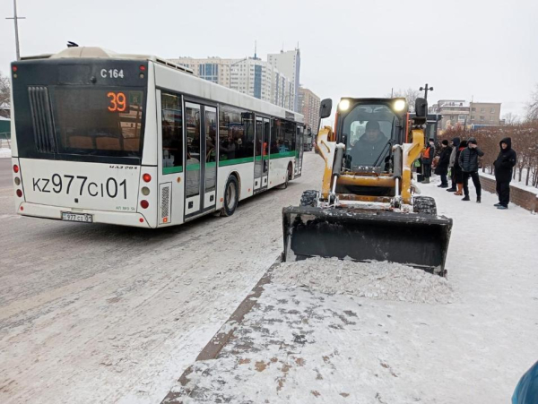 Дворы, тротуары и остановки: в Астане к уборке снега привлекли 1 500 единиц техники