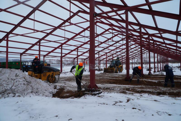 В Бурабайском районе ведется строительство крупной молочно-товарной фермы и завода по переработке молока