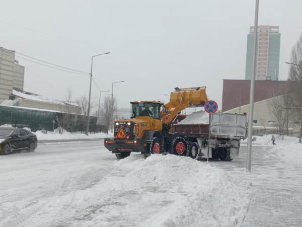 Снег в Астане: за ночь из города вывезли более 63 тысяч кубометров