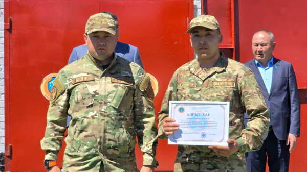 В селе Акши открылся обновленный пожарный пункт