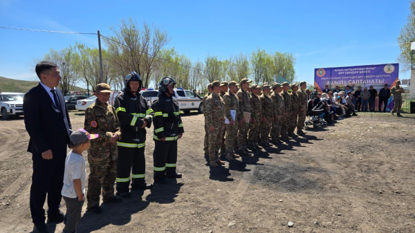 В селе Акши открылся обновленный пожарный пункт