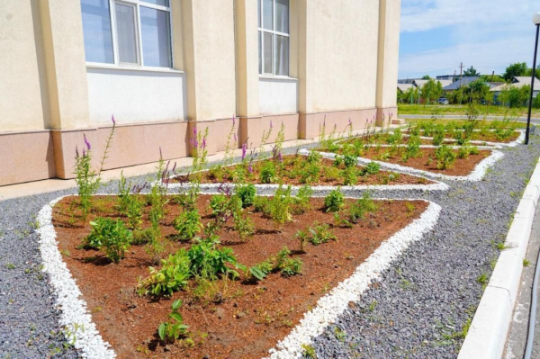 Школьница из Астаны создала геометрический сад во дворе