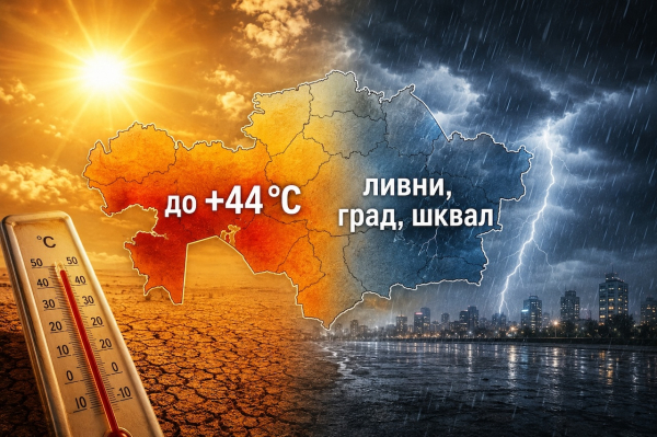 Казахстан накроет жара до +44: где ждать град и шквал