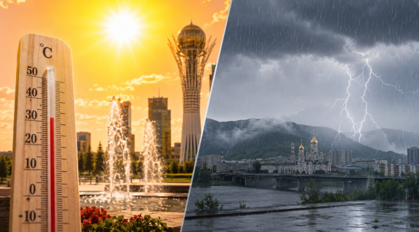 Три города Казахстана разогреются до +35&deg;C, на востоке &mdash; грозы