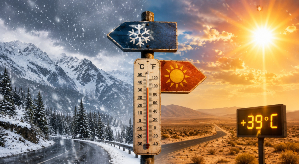 В Казахстане 26 августа ожидаются снег, грозы и +39&deg;C